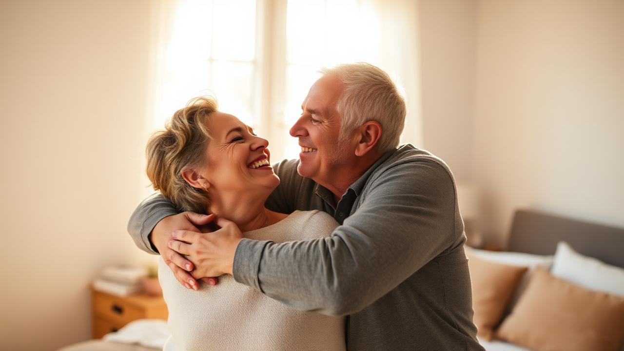 Happy couple enjoying renewed intimacy thanks to PhenoMan Gummies